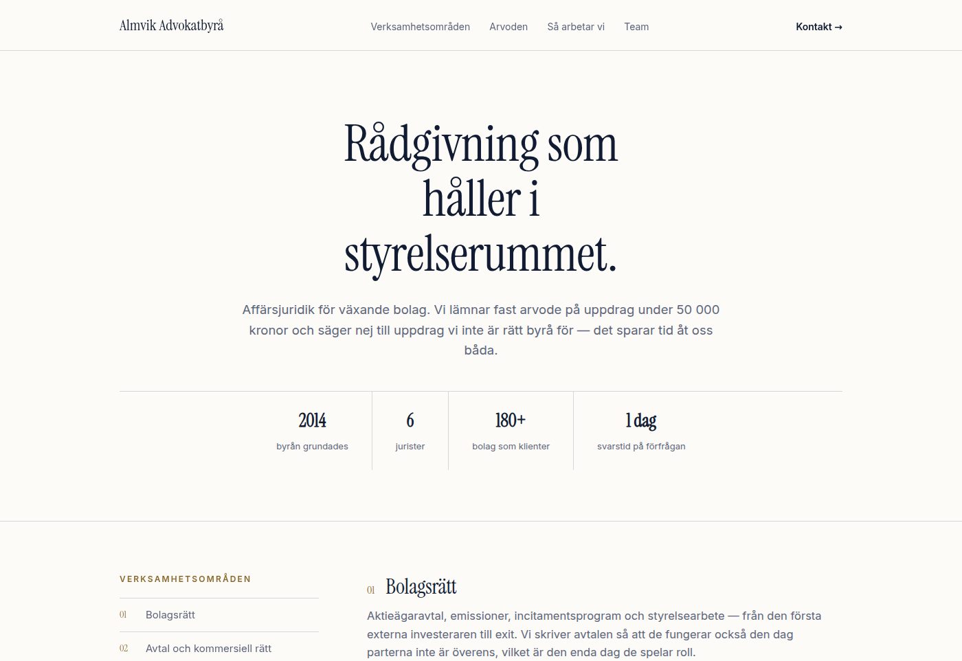 Almvik Advokatbyrå — designkoncept av EZ Studio